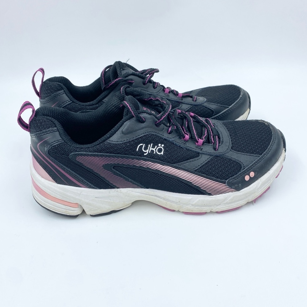 Ryka Impress Memory Foam Comfort Walking Sneakers 8 Black Purple EUC - Picture 7 of 7